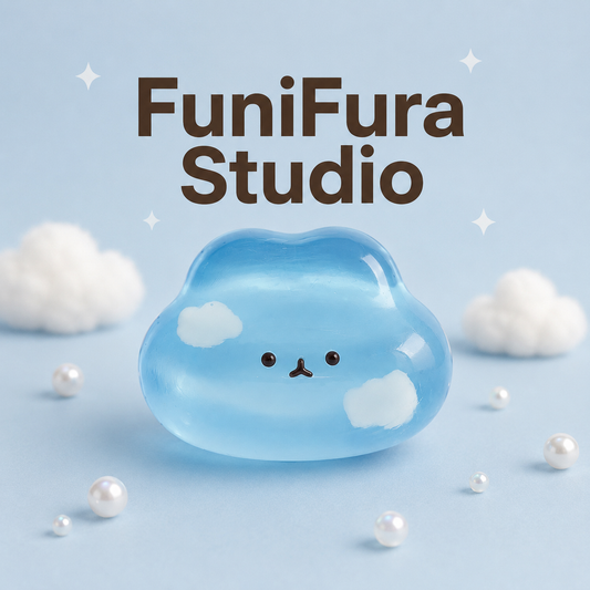57g 雲うさちゃん お天気図鑑 クリア雲うさちゃんスクイーズ|透けるツヤ感の雲うさぎが可愛い手作りミニサイズ|バッグにちょこんと癒し|ストレス解消|泥感|カラーランダム
