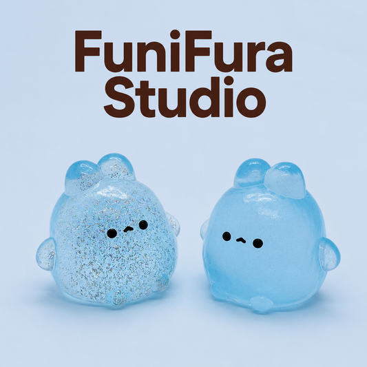 100g 水玉うさぎ|シークレットあり 20個に1個の確率で水玉ギャラクシーうさぎ|てのひらサイズの青いうさぎスクイーズ|ぷるぷる水感×すぐ戻る早戻り|水のしずくから生まれたデザイン|握って癒される・ASMR・ストレス解消|FuniFura Studio 手作り