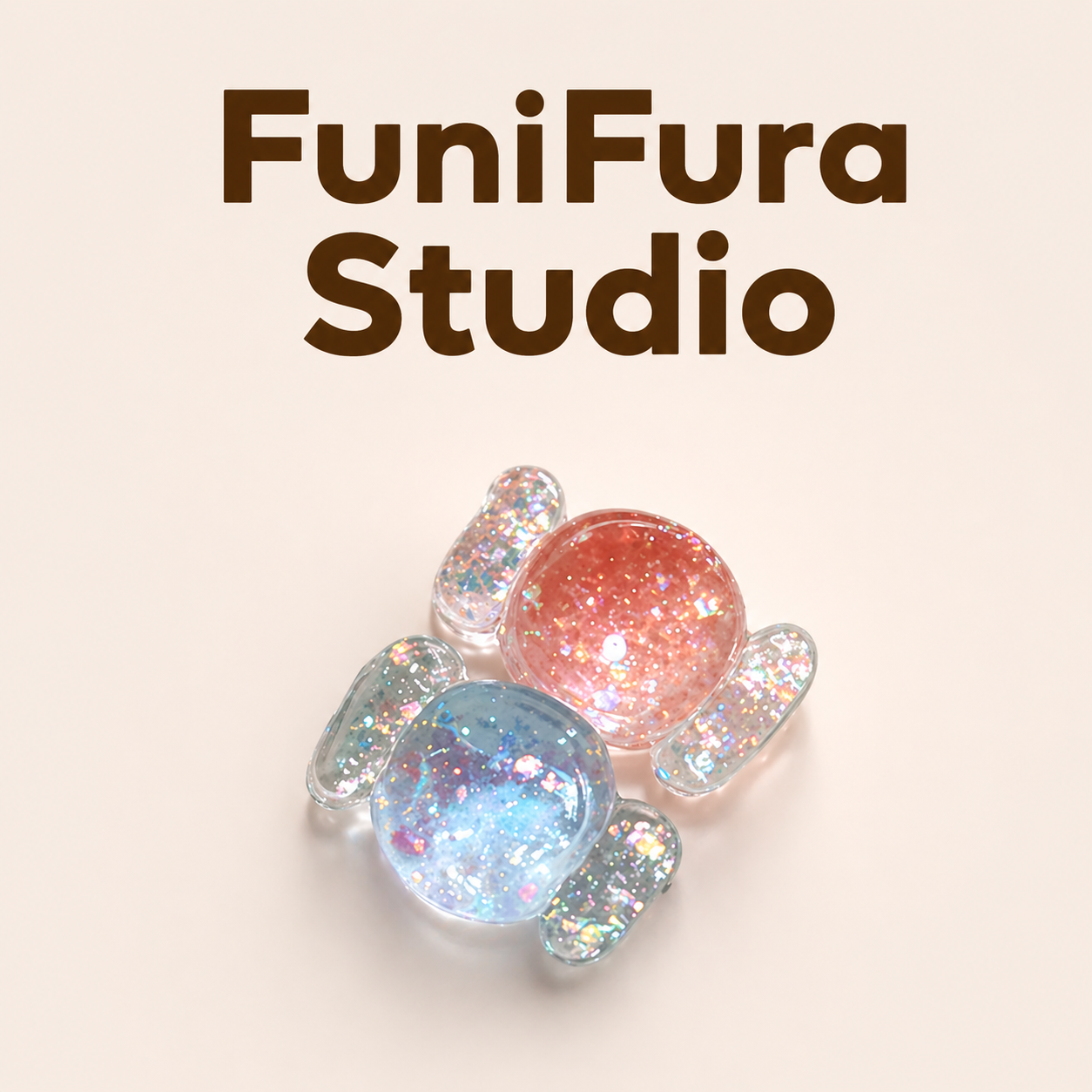 Funifura ～きらきらキャンディシリーズ〜14g 苺ミルク&ソーダ つい持ち歩くたくなっちゃう！水感スクイーズ  ピンク&ブルー2個セット  透明水感スクイーズ｜ぷるん ぷるぷる ぽよん触感｜苺ミルク&ソーダの2個入り｜握って癒される・キラキラ・ASMR・ストレス解消・かわいい雑貨・スクイーズ