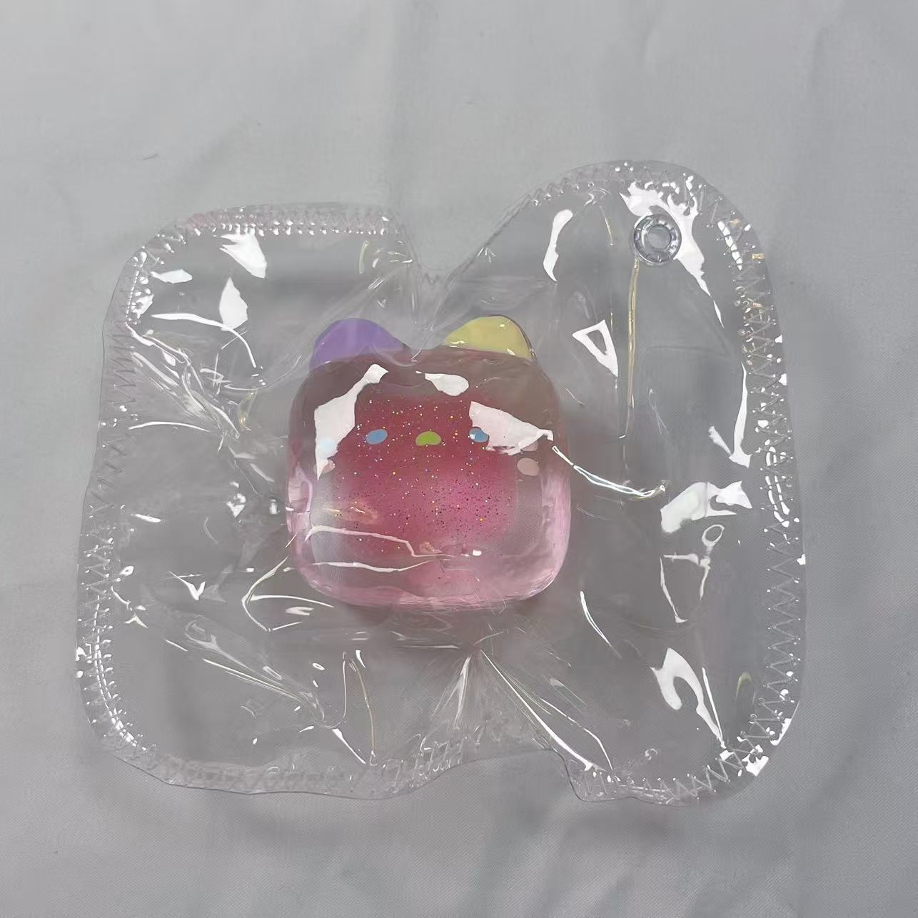 240g 超ビッグ透明ミルクキャンディねこスクイーズ｜透ける飴ツヤ×ぷるんぶるん弾力が可愛い手作り｜ストレス解消｜クリーム感｜5%確率で【限定版】水感が当たる