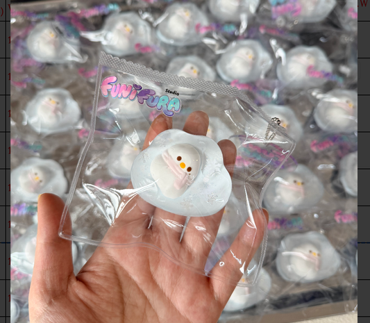 50g 雲うさちゃん透明キャンディスクイーズ｜透けるツヤ感の雲うさぎが可愛い手作りミニサイズ｜バッグにちょこんと癒し｜ストレス解消｜泥感｜カラーランダム