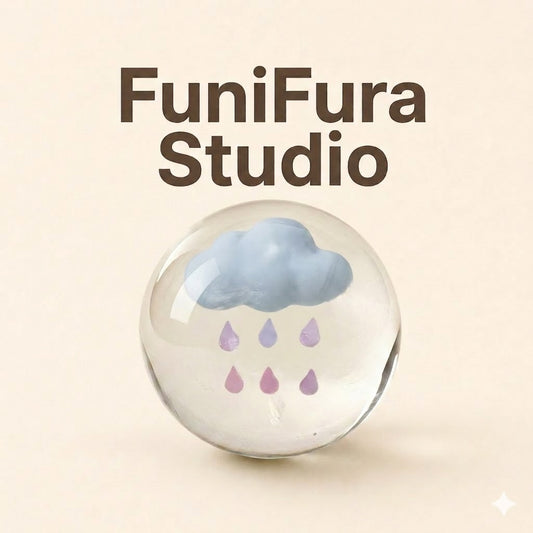 Funifura ｜ ～あめふり水玉 ～ もちとろスクイーズ　水感スクイーズ｜ぷるん ぷるぷる ぷにぷに｜ もちとろ触感｜雲と雨を閉じ込めて｜片手で握れる癒しサイズ・ストレス解消・ASMR・かわいい雑貨