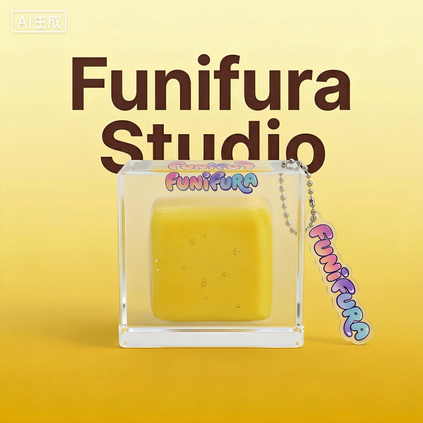 120g 透明ぷるぷるクリアキューブスクイーズ｜氷みたいな透けツヤ×水感、見た目も手触りも癒し系｜手作り｜ストレス解消