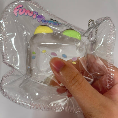 <透明にゃんちゃんファミリーシリーズ>  20g~ 240g フニフラ水感スクイーズ｜飴みたいな透けツヤ感×ぷるぷる水感