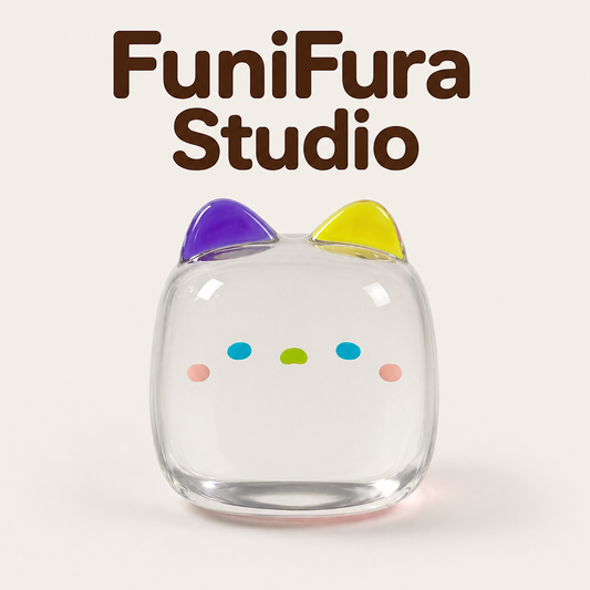 80g 透明ミルクキャンディねこスクイーズ｜透ける飴ツヤ×ぷるんぶるん弾力が可愛い手作り｜ストレス解消｜クリーム感｜水感
