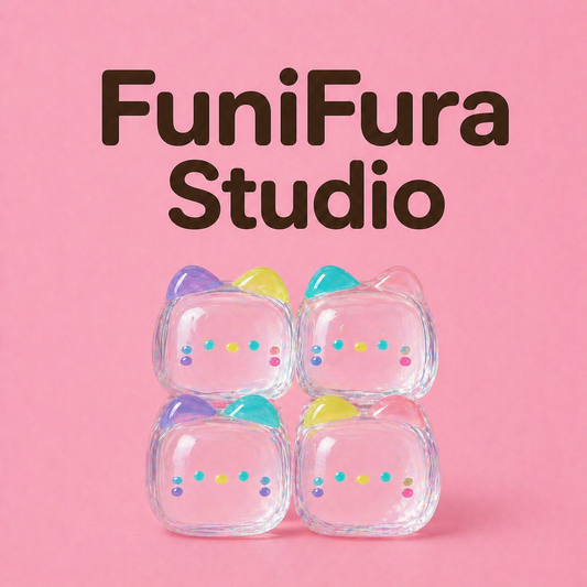 Funifura｜ ～ミルクキャンディ仲良し四つ子～もちとろスクイーズ  透明スクイーズキーホルダー｜ぷるん ぷるぷる ぷにぷに水感｜ もちもち触感｜トロやわスクイーズ｜握って癒される・ストレス解消・ASMR・かわいい雑貨