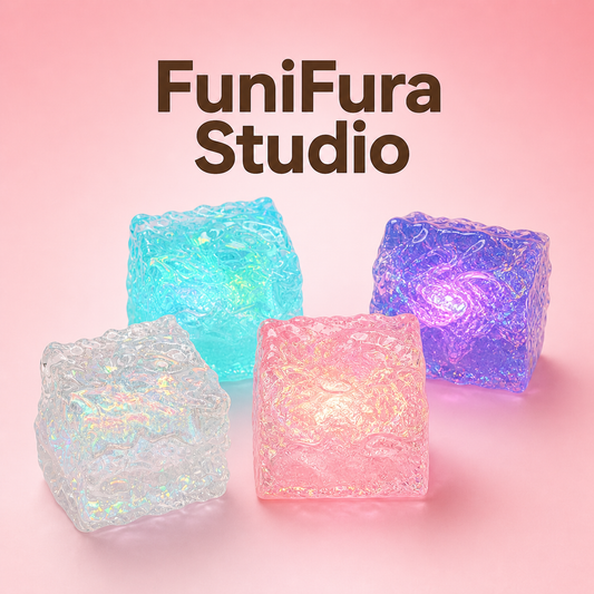 Funifura ~ぷるぷる宝石シリーズ~　水感スクイーズ 100g  ｜ ぷるんと水感 ぷるぷる ぽよん触感｜全4色オーロラ｜ 握って癒される・透明スクイーズ・ASMR好き必見・ストレス解消トイ