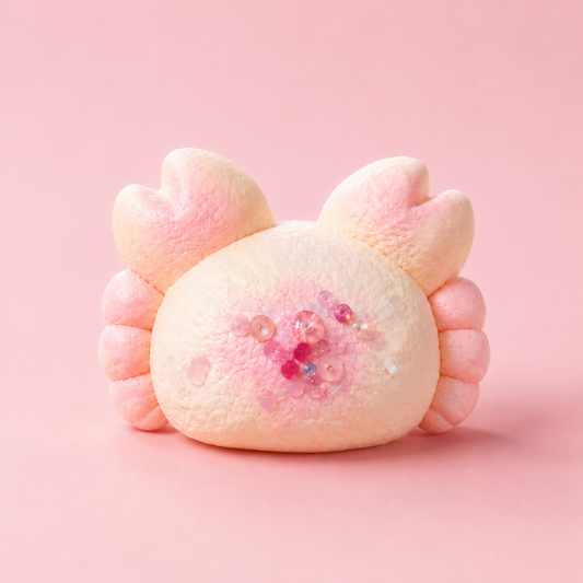 プレミアム縫い目　Funifura Studio マシュマロカニちゃんスクイーズ 175g｜大人気再販モデル｜ソフトクリーム感　ふわふわ低反発｜ゆるかわデザイン｜ハンドメイド癒しトイ