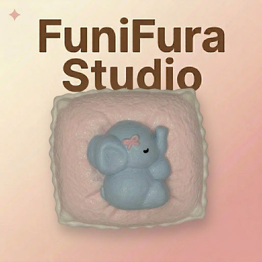 Funifura Studio ねむねむゾウちゃん 133g スクイーズ ふわふわ枕デザイン やわらか触感 癒し系 スクイーズおもちゃ ストレス解消