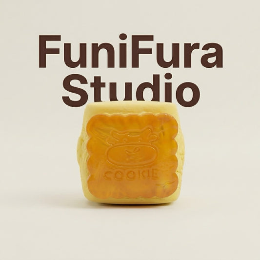 180g うしさんクッキー×焼きマシュマロスクイーズ｜こんがり焼けたマシュマロのとろ感＆クッキーの可愛さを手作りで再現｜クリーム感｜5%確率で【限定版】ソフトクリーム感が当たる