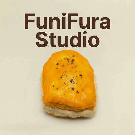 175g キャラメル色ポーランド風シュークリームスクイーズ｜こんがり焼き色とふっくら丸みで、見た瞬間“おいしそう…”ってなる手作りデザイン｜ストレス解消｜クリーム感