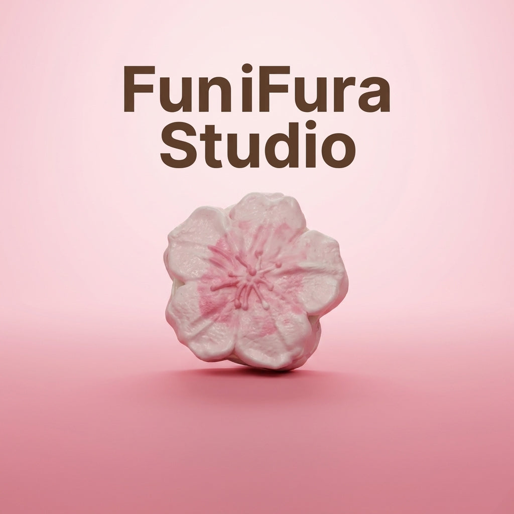 Funifura Studio 桜マカロンスクイーズ 135g｜ソフトクリーム風ふわもち触感｜淡ピンク桜デザイン｜ハンドメイドスクイーズ｜癒し系トイ