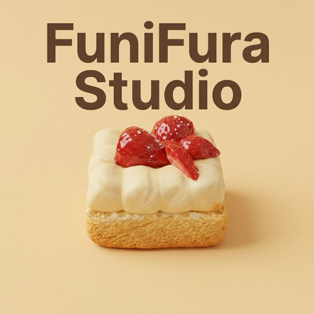 Funifura Studio いちごリボントーストスクイーズ 188g｜ふわふわ低反発PE素材｜マシュマロ風クリーム×ストロベリーデザイン｜ハンドメイド癒しトイ