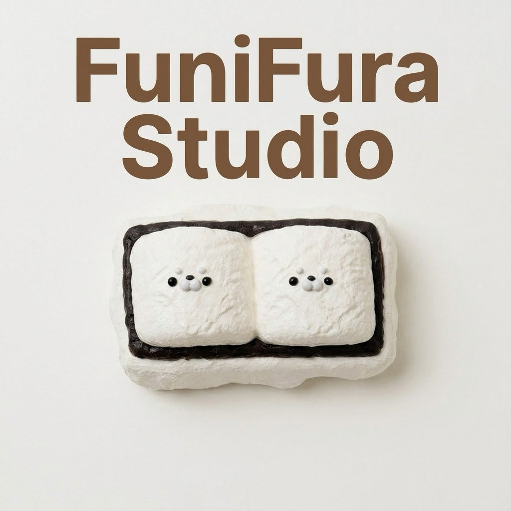 Funifura｜130gダブルアザラシチョコミルクパンサンドスクイーズ｜ふわとろソフトクリーム感・なめらかミルククリーム層・やさしい押し心地・癒し系ストレス解消トイ