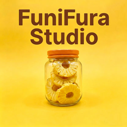 Funifura Studio フルーツジャースクイーズ 183g｜ぎゅっぎゅ泥感触り心地｜硬め高密度タイプ｜カラフルフルーツデザイン｜ハンドメイド癒しトイ