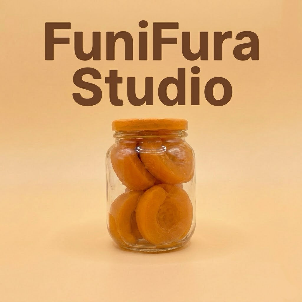 Funifura Studio フルーツジャースクイーズ 183g｜ぎゅっぎゅ泥感触り心地｜硬め高密度タイプ｜カラフルフルーツデザイン｜ハンドメイド癒しトイ