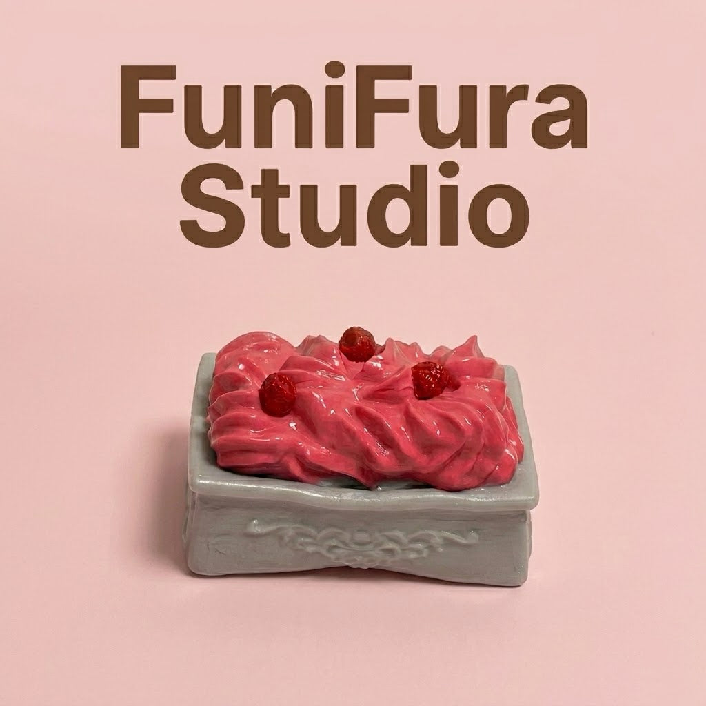 Funifura｜229gラズベリーフラッペジュエリーボックススクイーズ｜ふわとろソフトクリーム感・なめらかクリーム質感・とろける触り心地・癒し系ストレス解消トイ