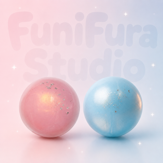 Funifura｜～オーロラ大福〜 全2色 150g もちもち泥感｜ぷにっ ふにゅっ もちもち やわやわ｜低反発 大福風スクイーズ｜透明袋入り・オーロラの欠片入り・桜&空色｜握って癒される・ストレス解消・ASMR・かわいい雑貨