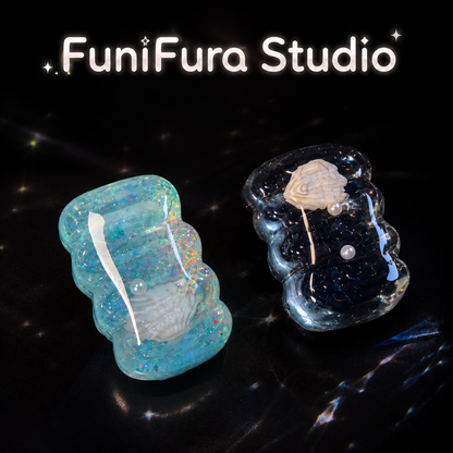 40g 潮のきらめき 水感透明ぷるぷるスクイーズ｜2色選択可｜貝殻×パール｜うるツヤ透明感×超やわらか水感