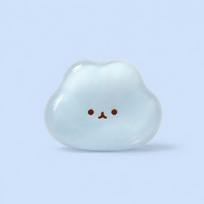 57g 水感 お天気図鑑 雲うさちゃんスクイーズ｜透けるツヤ感の雲うさぎが可愛い手作りミニサイズ｜バッグにちょこんと癒し