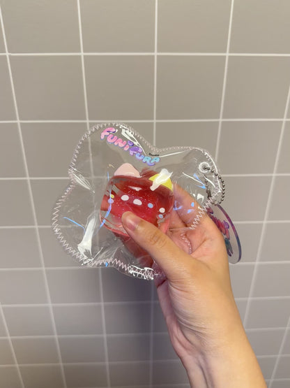 80g 水感レッド＆ブルー2カラーミルクキャンディねこスクイーズ｜透ける飴ツヤ×ぷるんぶるん弾力が可愛い手作り｜