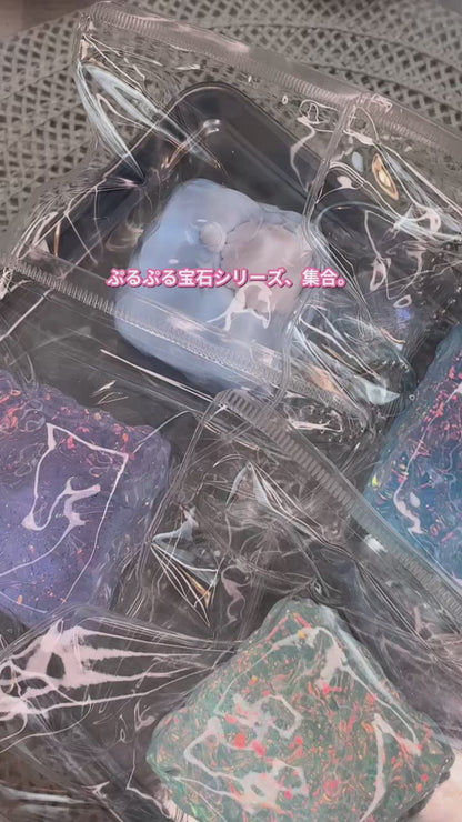 100g ~ぷるぷる宝石シリーズ~　水感スクイーズ   ｜ ぷるんと水感 ぷるぷる ぽよん触感｜全4色オーロラ｜ 握って癒される・透明スクイーズ・ASMR好き必見・ストレス解消トイ