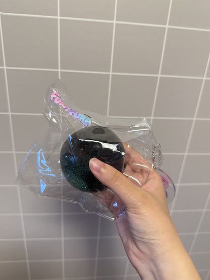 140g小玉の中の満天の星スクイーズ｜透明の透けツヤに星空きらめきを閉じこめた手作りボール｜ぷるぷる水感で握るたび癒し｜ストレス解消